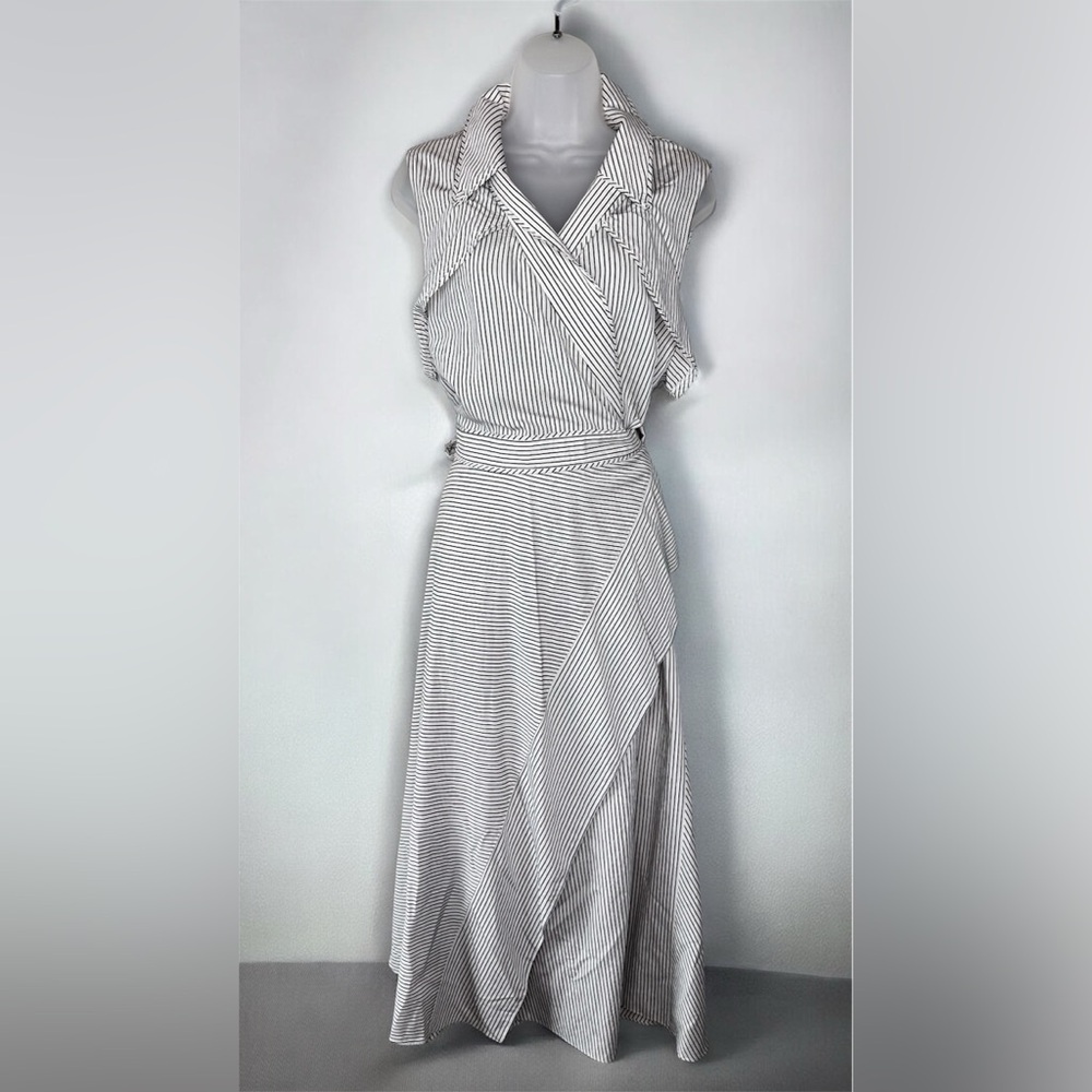 Diane Von Furstenberg Black and White Striped Maxi Dress